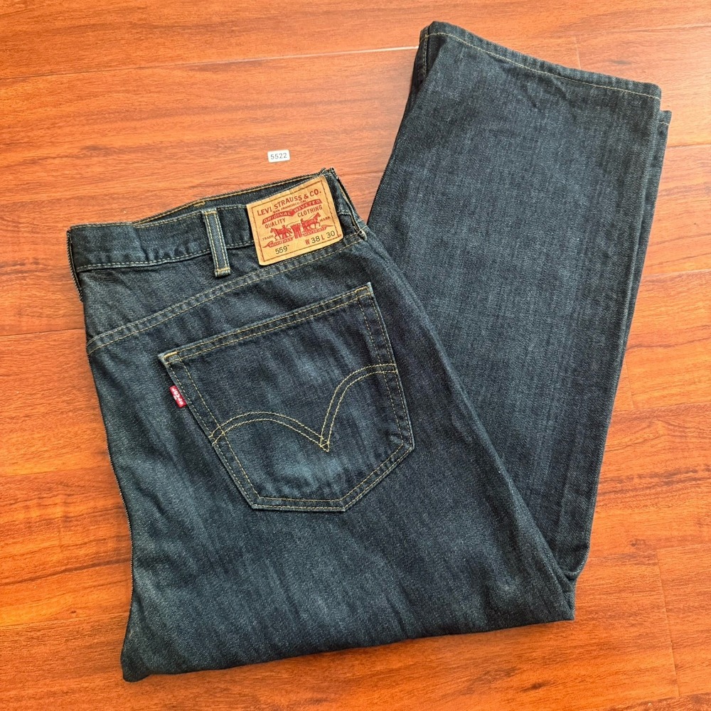 Levi's Relaxed 559 Straight Dark Blue Denim Jeans Men's Size 38x28